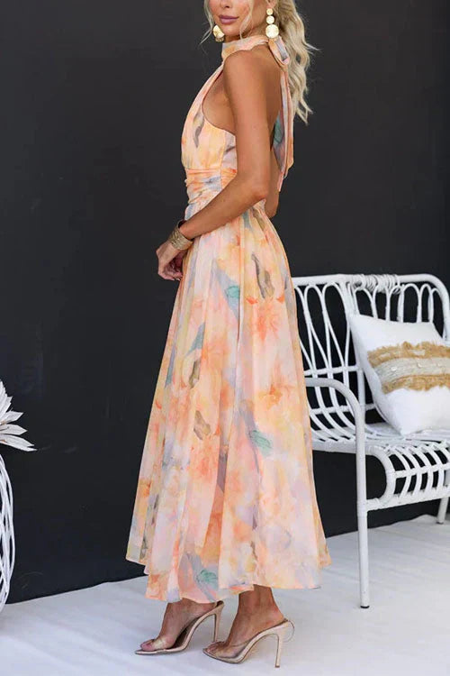 Damen Blumen Maxi Sommerkleid für Hochzeitsgäste (5)