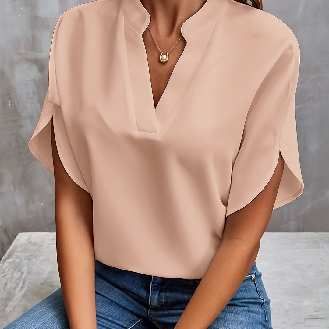 Damen Bluse aus Baumwoll-Viskose für Sommer in Aprikose
