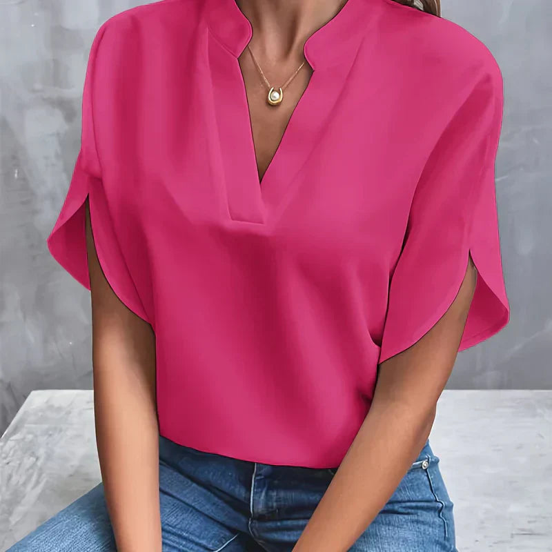 Damen Bluse aus Baumwoll-Viskose für Sommer in Rosa