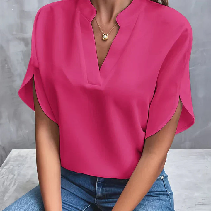 Damen Bluse aus Baumwoll-Viskose für Sommer in Rosa