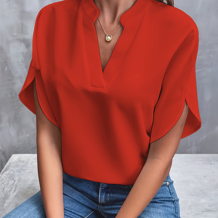 Damen Bluse aus Baumwoll-Viskose für Sommer in Rot