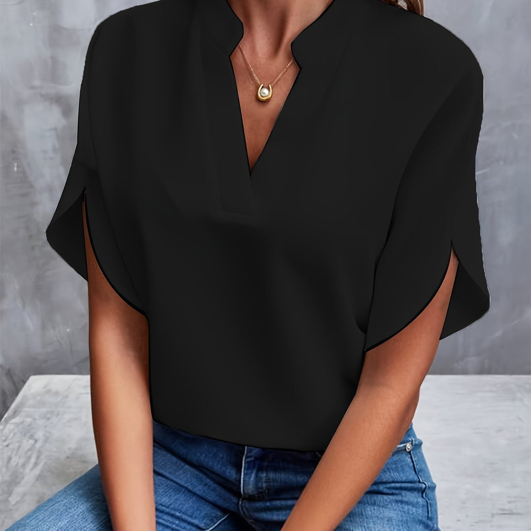 Damen Bluse aus Baumwoll-Viskose für Sommer in Schwarz