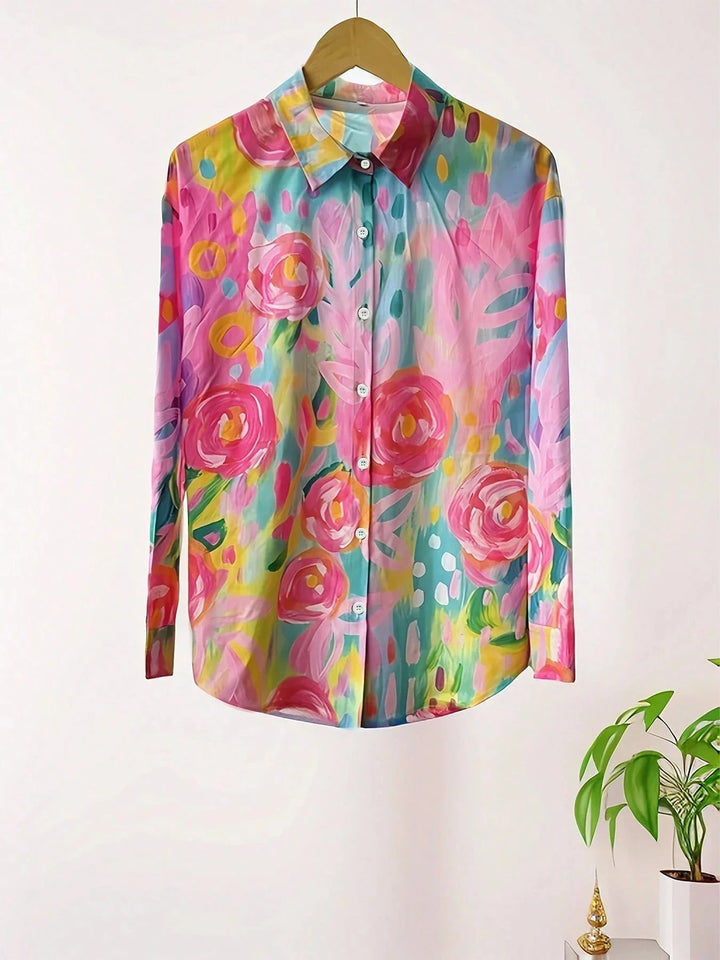 Damen Bluse mit lebendigen Mustern (7)