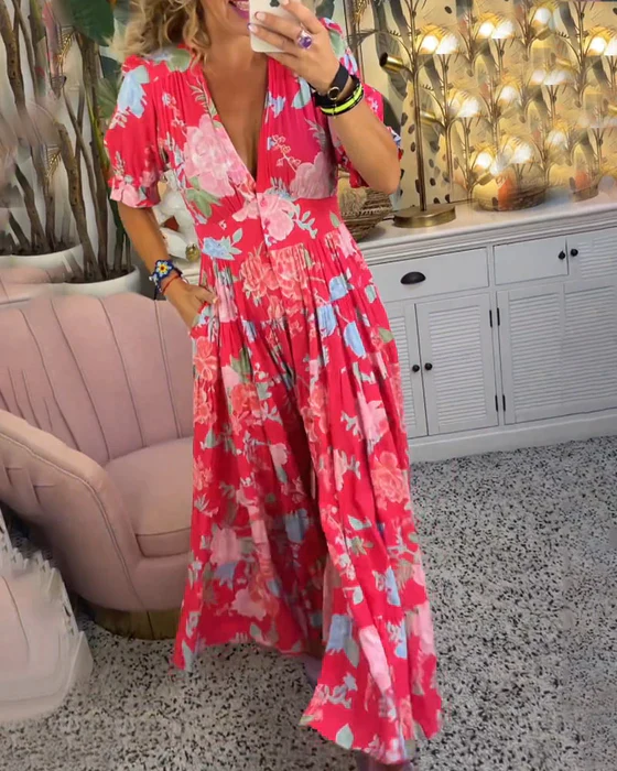 Damen Blüten Sommerkleid (2)
