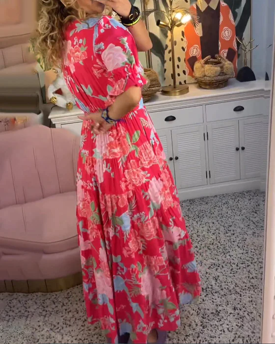 Damen Blüten Sommerkleid (3)