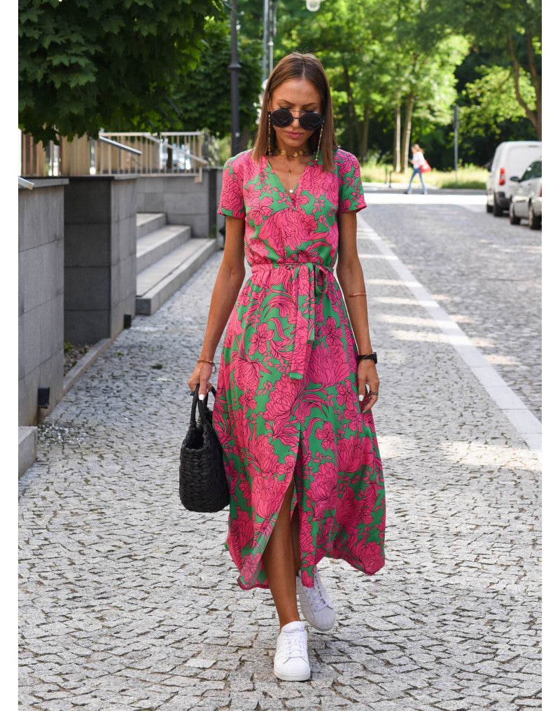 Damen Boho Maxikleid für Hochzeitsgäste in Rosa