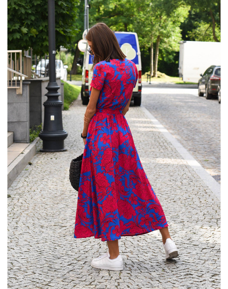 Damen Boho Maxikleid für Hochzeitsgäste in Rote Punkte 4