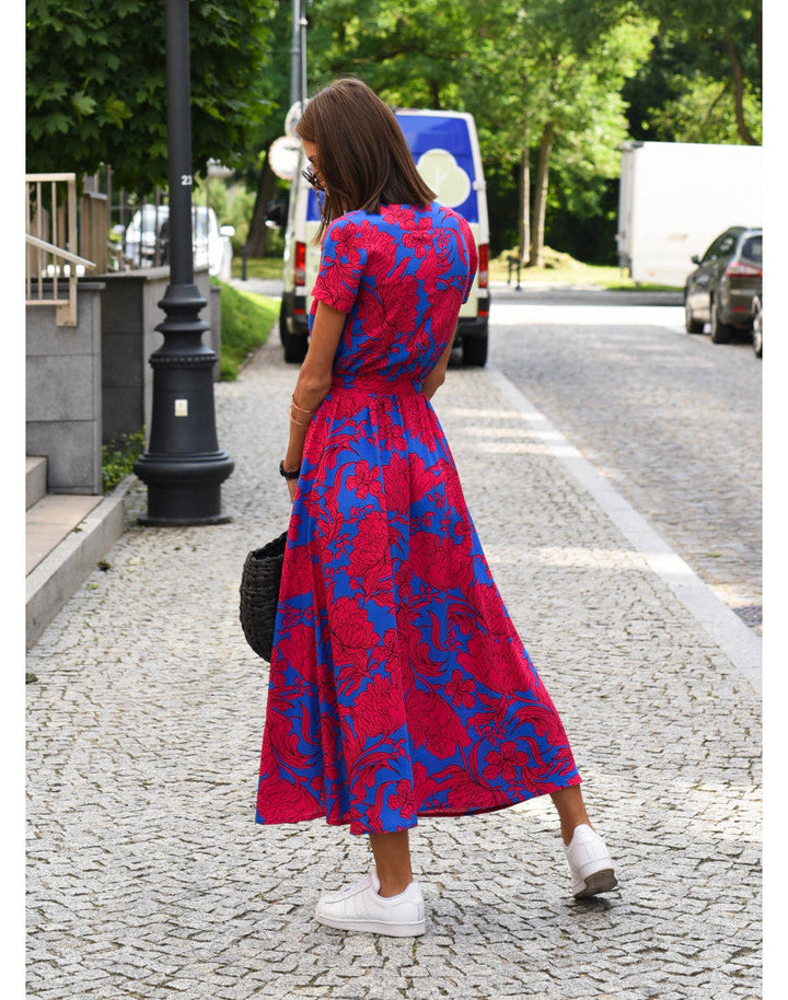 Damen Boho Maxikleid für Hochzeitsgäste in Rote Punkte 4
