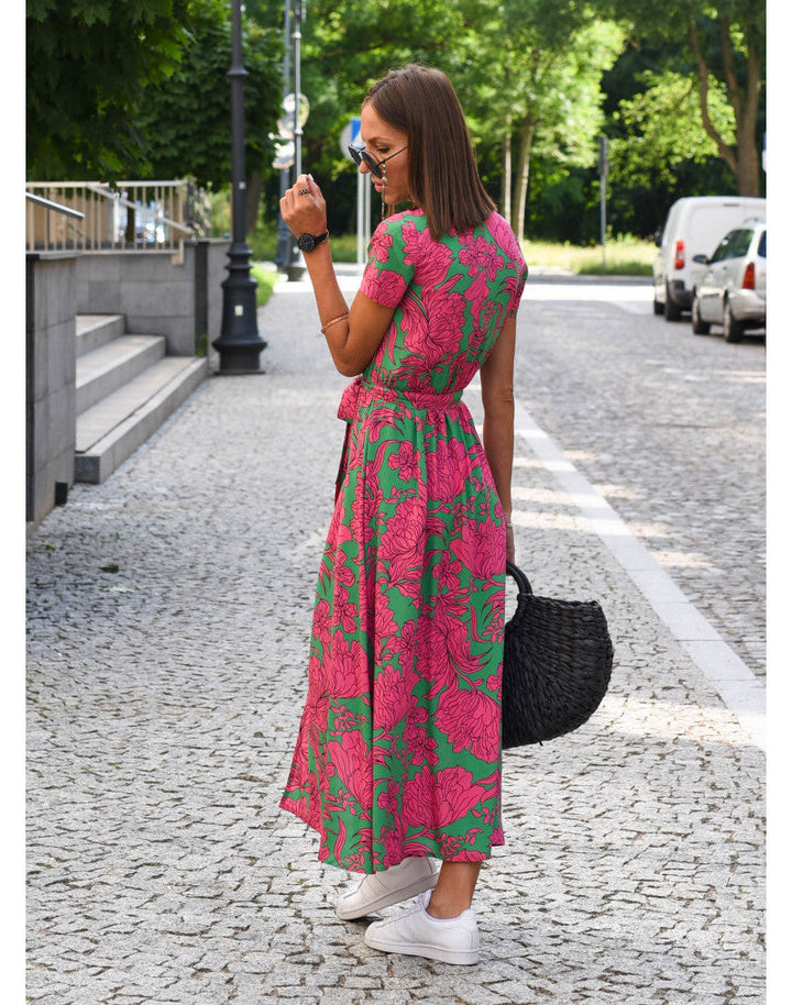 Damen Boho Maxikleid für Hochzeitsgäste in Rote Punkte 5