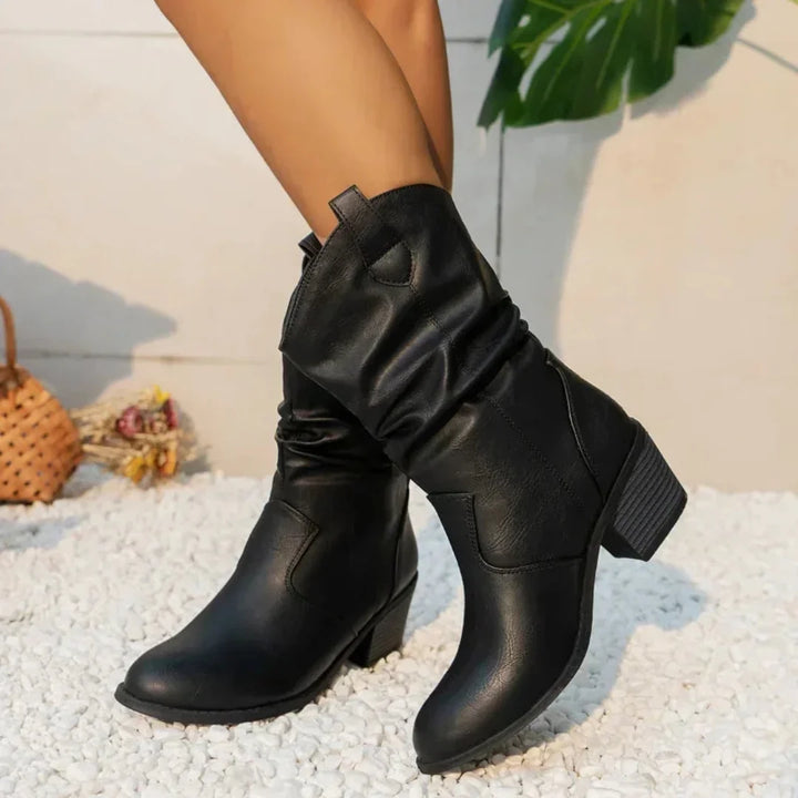 Damen Boots schwarz im Slouch-Stil (3)