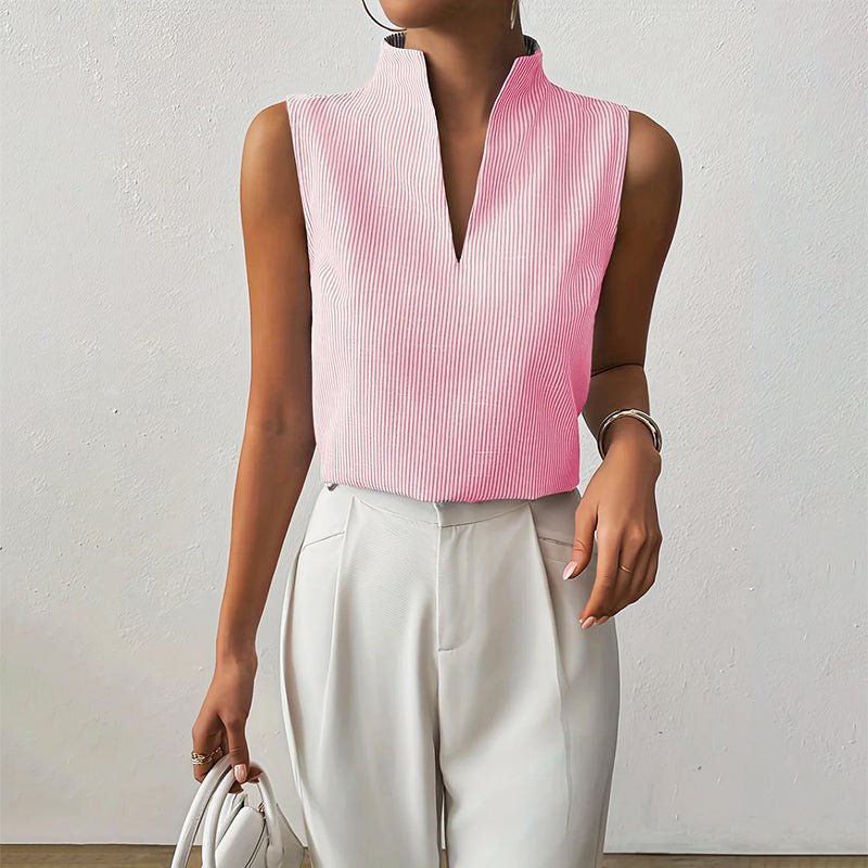 Damen Büro-Bluse mit feinen Streifen in Rosa