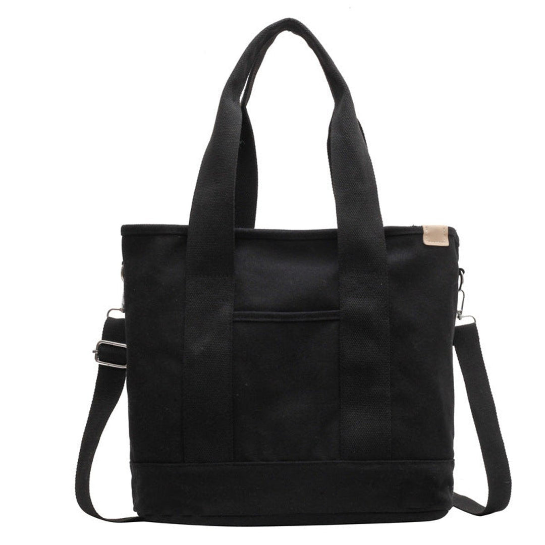 Damen Canvas Tragetasche mit Schulter- und Umhängeoption in Schwarz