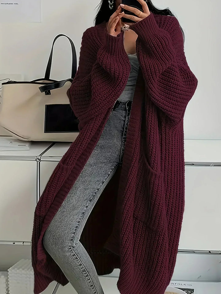 Damen Cardigan im Oversized-Schnitt für Alltag in Karmesinrot