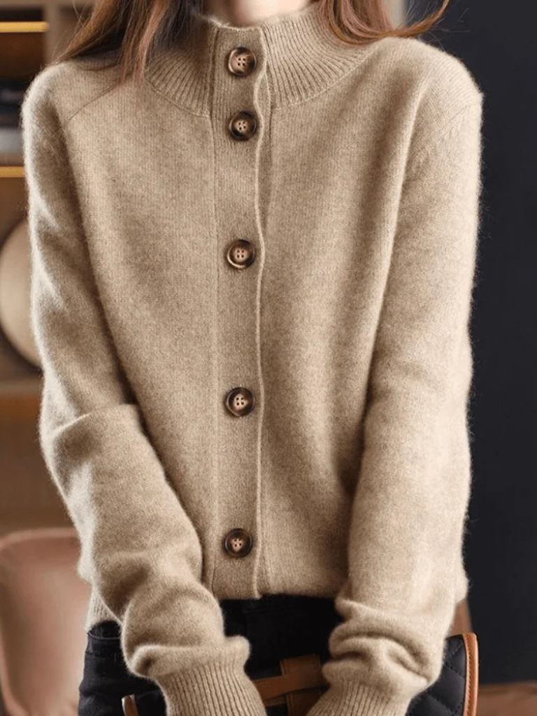 Damen Cardigan in weichem Strick für den Alltag in Khaki