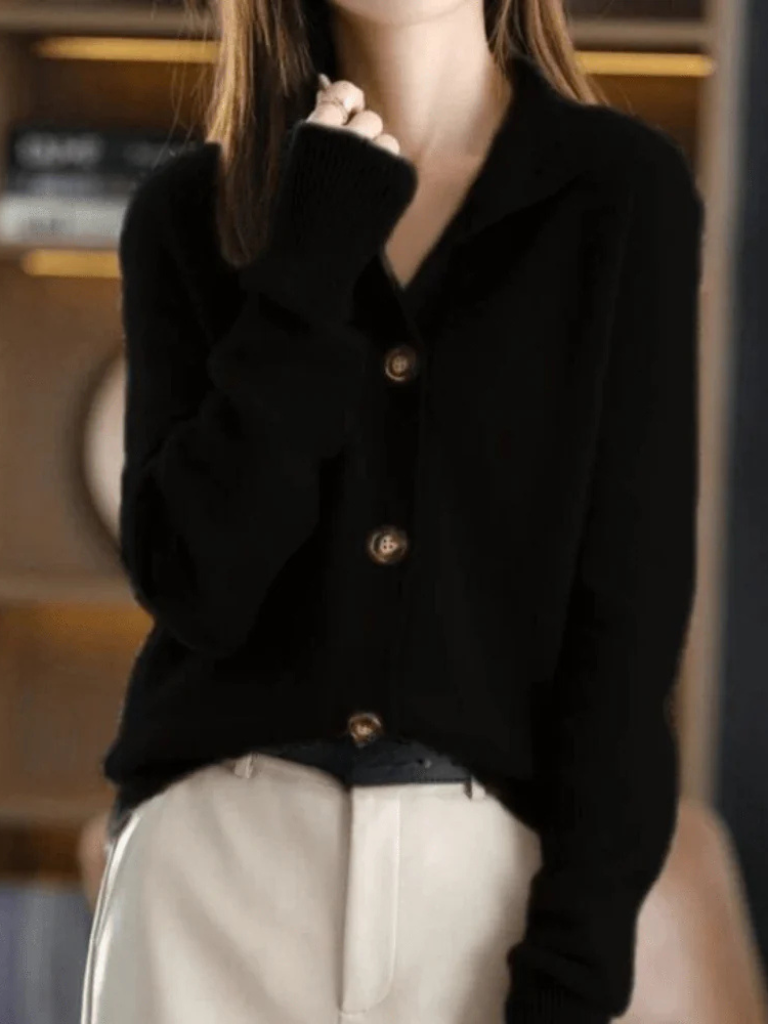 Damen Cardigan in weichem Strick für den Alltag in Schwarz