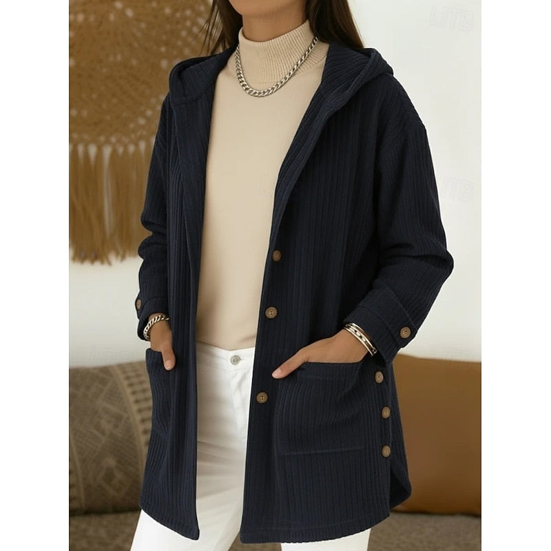 Damen Cardigan mit Seitentaschen für Herbst in Marineblau