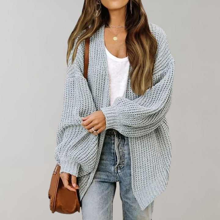 Damen Cardigan mit weichem Strick für Alltag in Grau