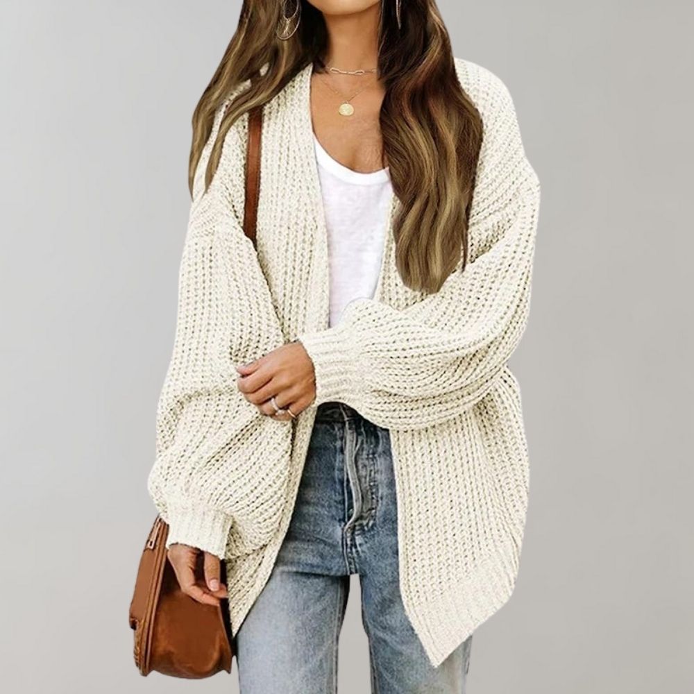 Damen Cardigan mit weichem Strick für Alltag in Weiß