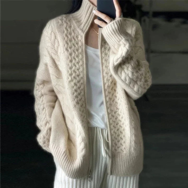 Damen Cardigan zum Layern im lockeren Schnitt in Aprikose