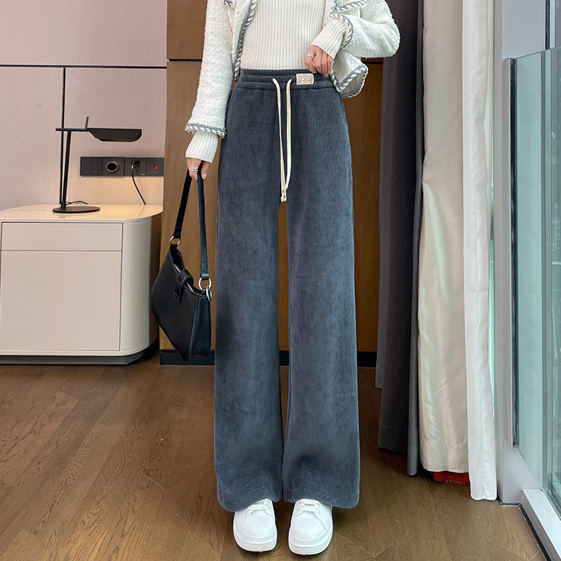 Damen Cargohose aus Chenille mit wärmender Fütterung in Tasche Premium Grau 02 dünn