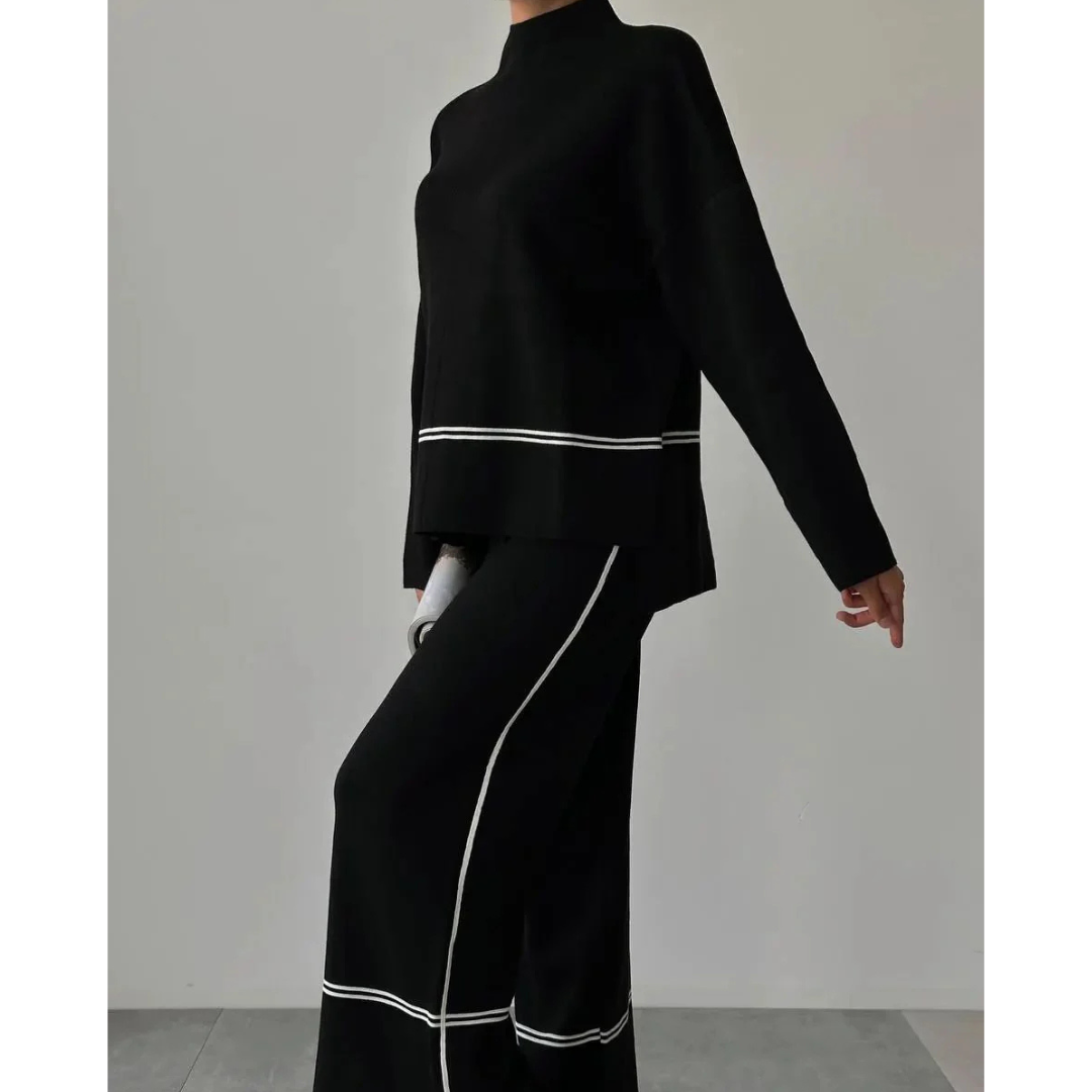 Damen Chic Set mit Lockerer Passform in Schwarz
