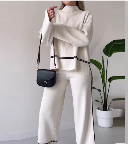 Damen Chic Set mit Lockerer Passform in Weiß