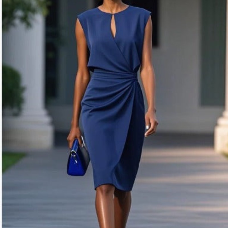 Damen Cocktailkleid für Hochzeitsgäste im Herbst in Dunkelblau