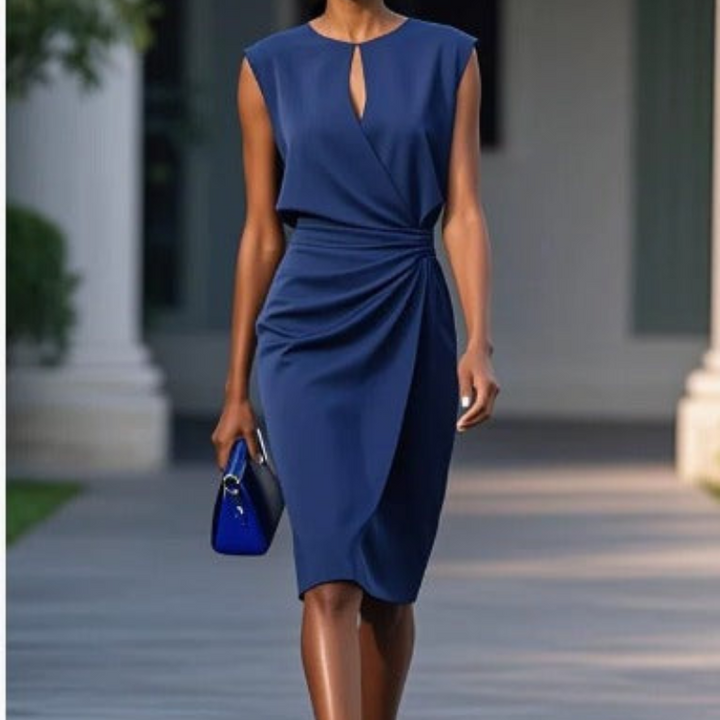 Damen Cocktailkleid für Hochzeitsgäste im Herbst in Dunkelblau