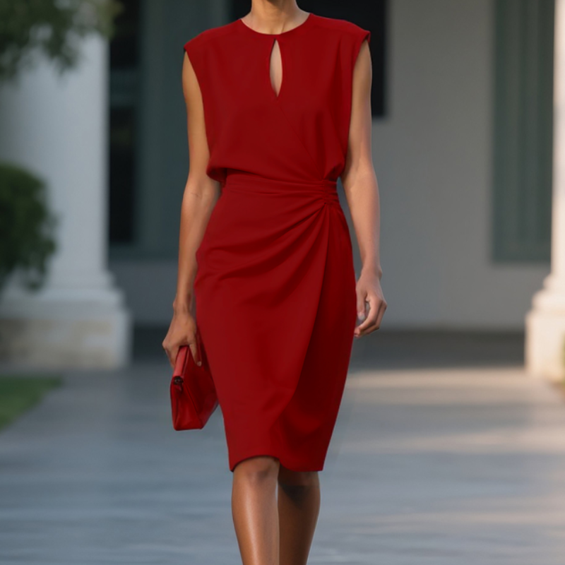 Damen Cocktailkleid für Hochzeitsgäste im Herbst in Rot