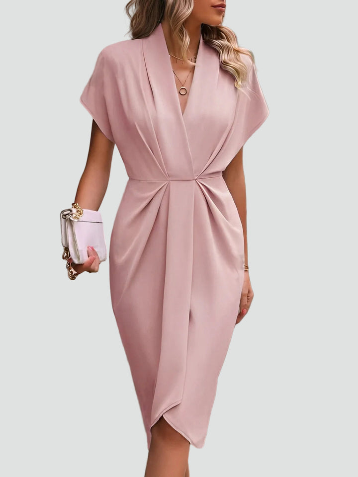 Damen Cocktailkleid Midi im eleganten Wickelstil (11)