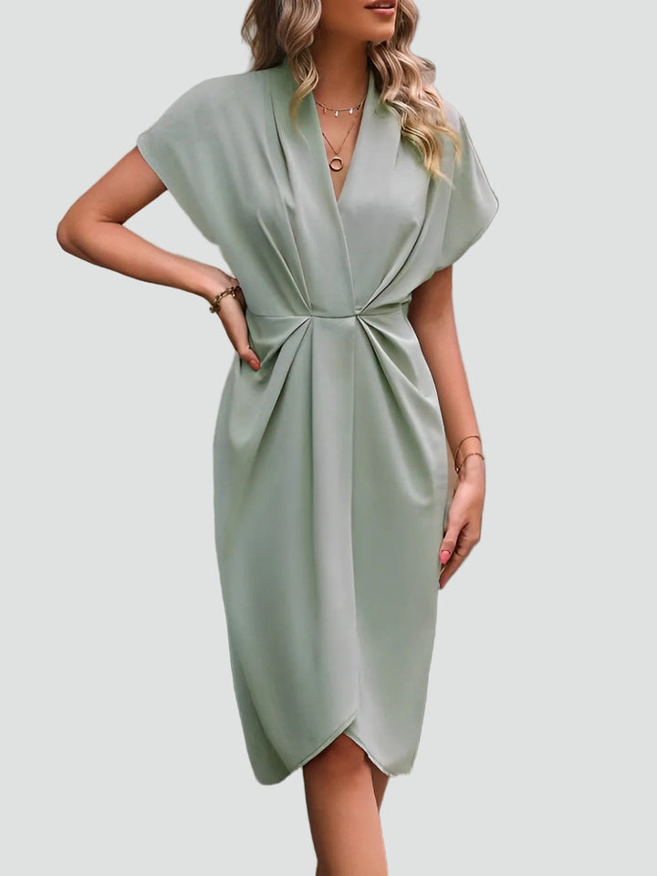 Damen Cocktailkleid Midi im eleganten Wickelstil (7)