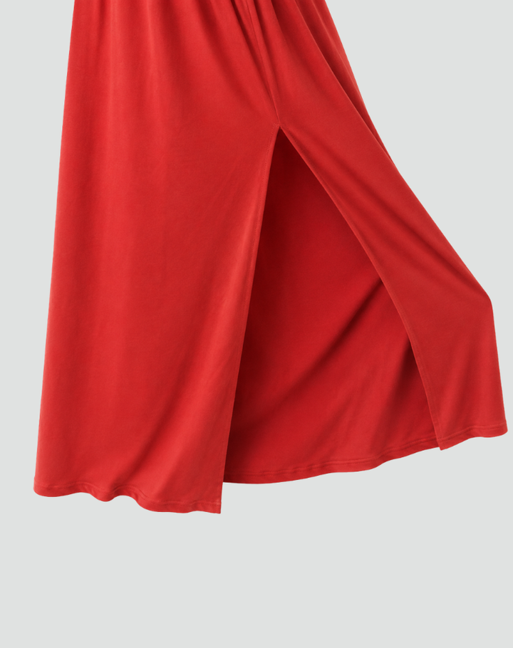 Damen Cocktailkleid mit asymmetrischer Schulter und Maxilänge (11)