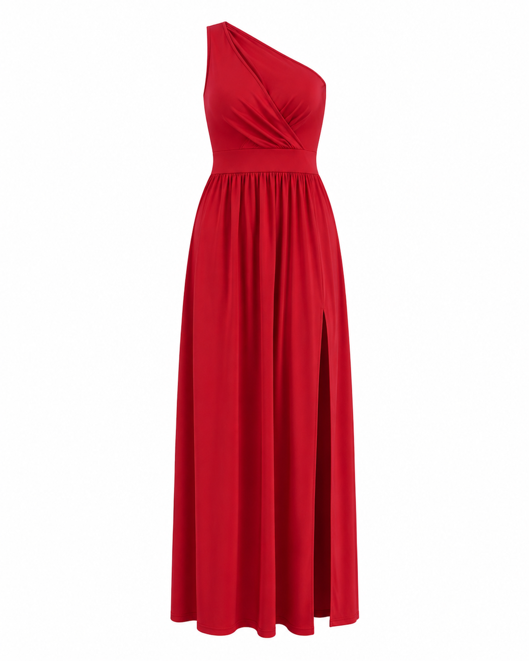 Damen Cocktailkleid mit asymmetrischer Schulter und Maxilänge (5)