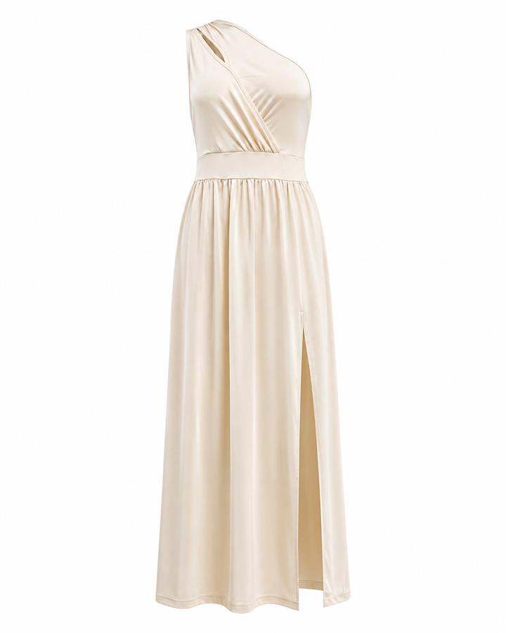 Damen Cocktailkleid mit asymmetrischer Schulter und Maxilänge (7)