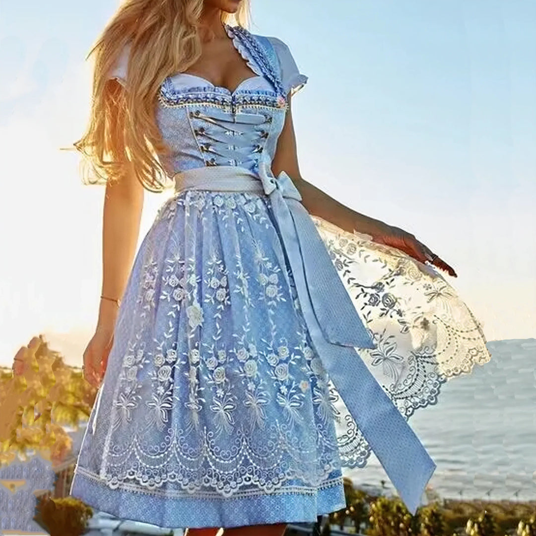 Damen Dirndl zum Oktoberfest im Herbst in Blau 2