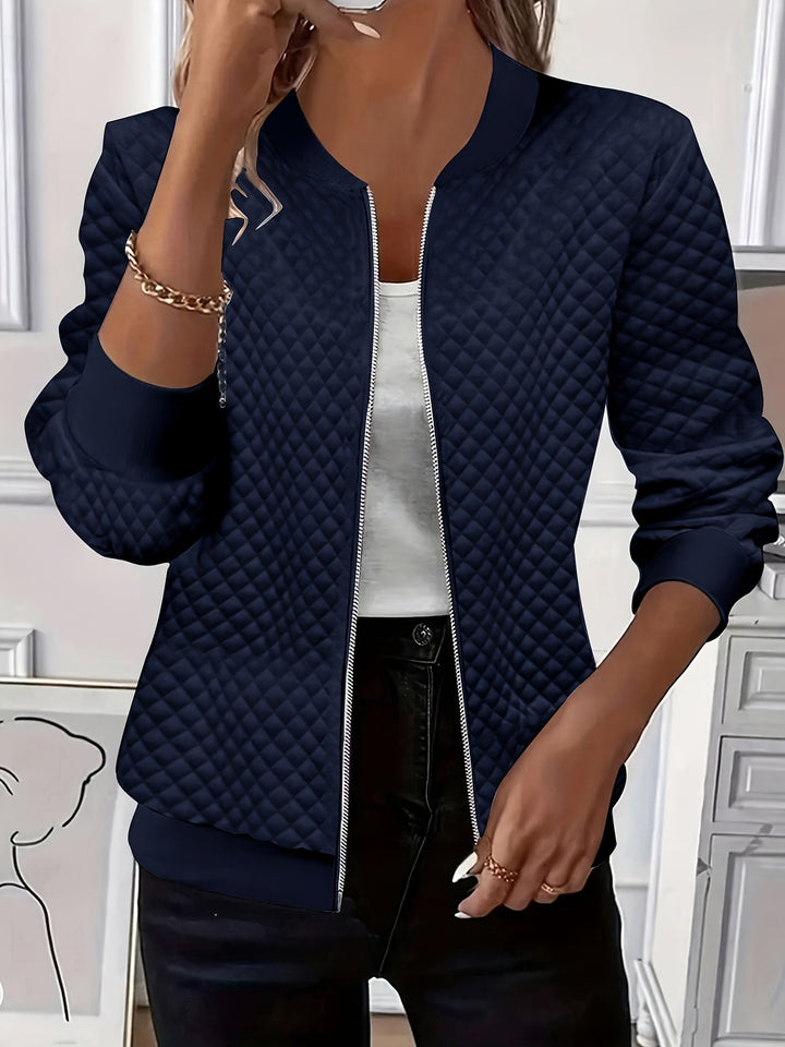 Damen Elegante Gesteppte Jacke in Marineblau