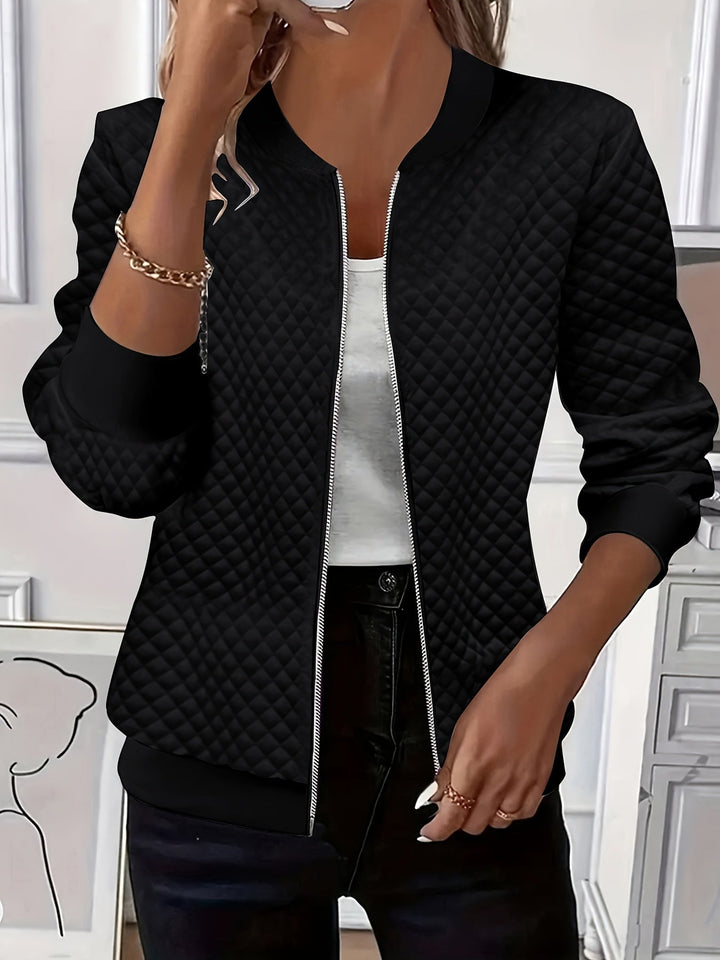 Damen Elegante Gesteppte Jacke in Schwarz