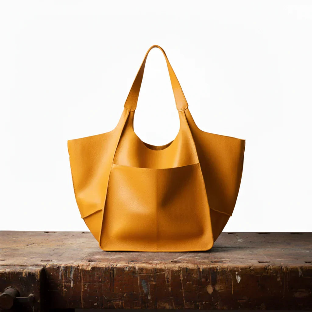 Damen Elegante Handtasche im Vintage-Stil in Gelb
