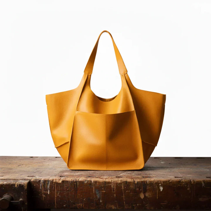 Damen Elegante Handtasche im Vintage-Stil in Gelb