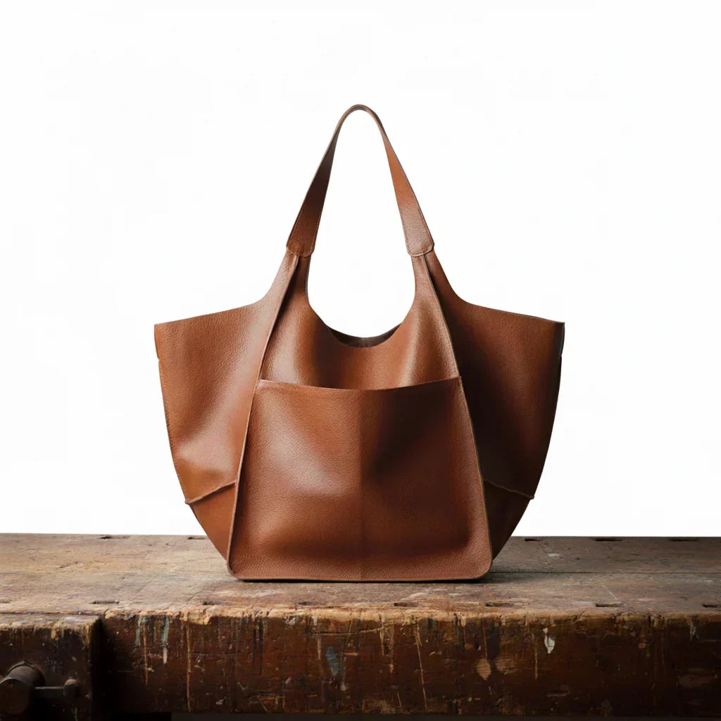 Damen Elegante Handtasche im Vintage-Stil in Hellbraun