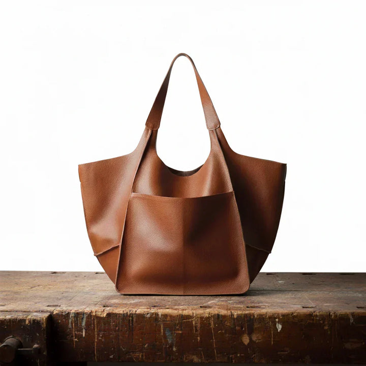 Damen Elegante Handtasche im Vintage-Stil in Hellbraun
