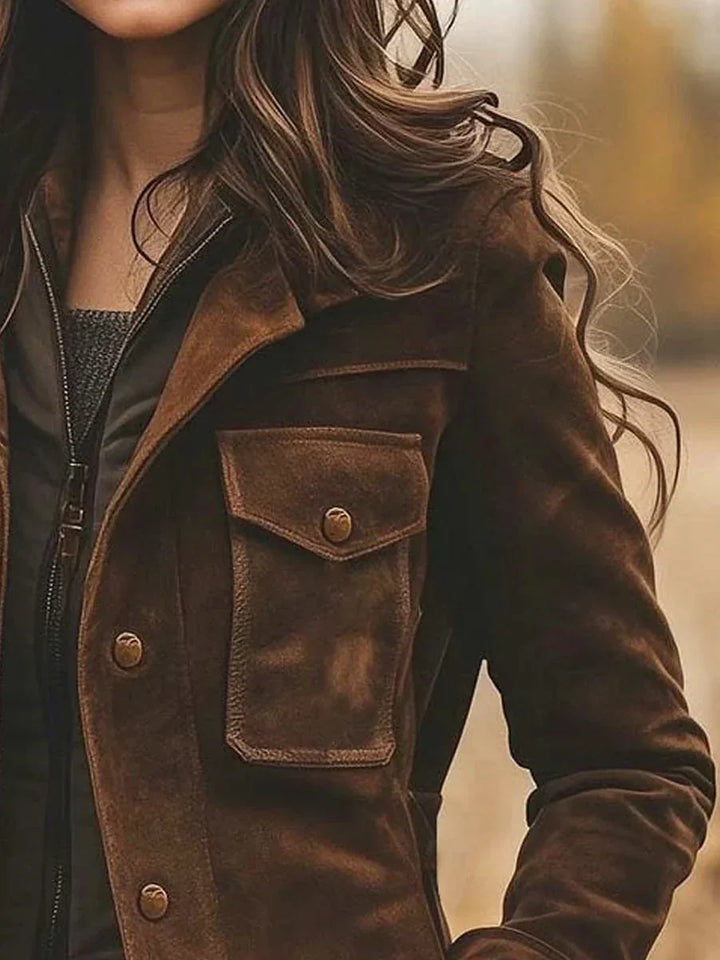 Damen Elegante Herbstjacke mit Notch-Kragen (2)