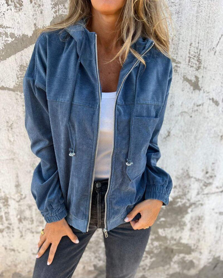 Damen Elegante Hoodie-Jacke in Blau