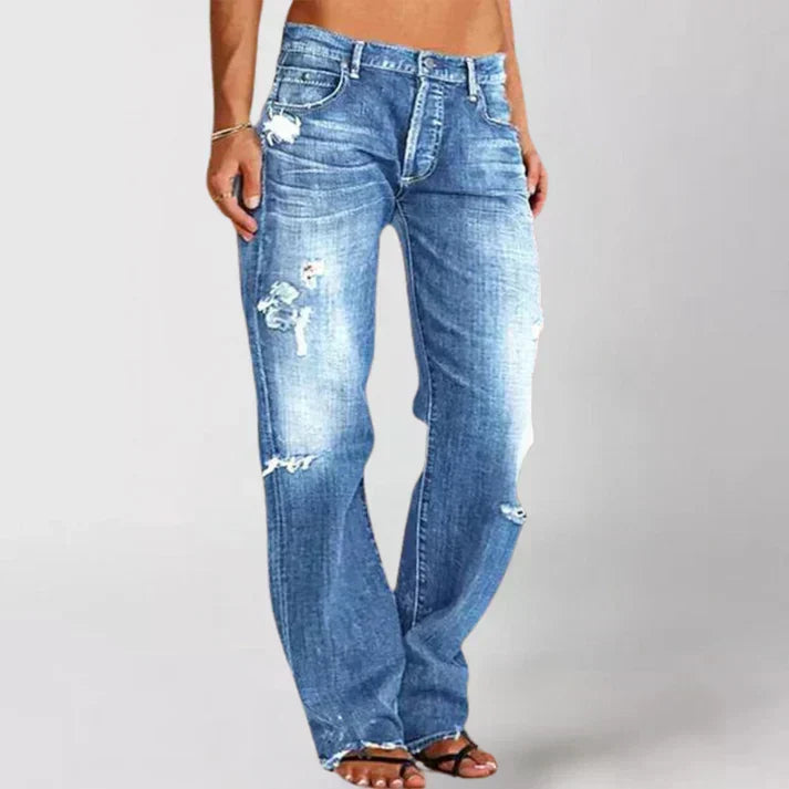Damen Elegante Hüftjeans für den Alltag in Blau