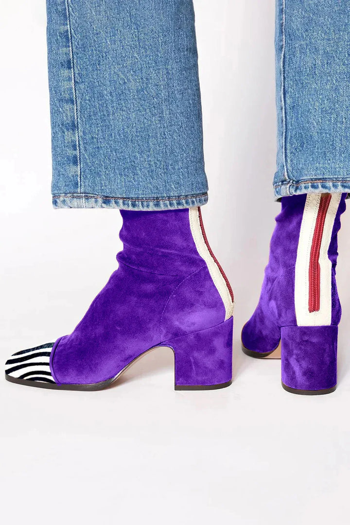 Damen Elegante Komfort Stiefeletten für den Alltag in Violett
