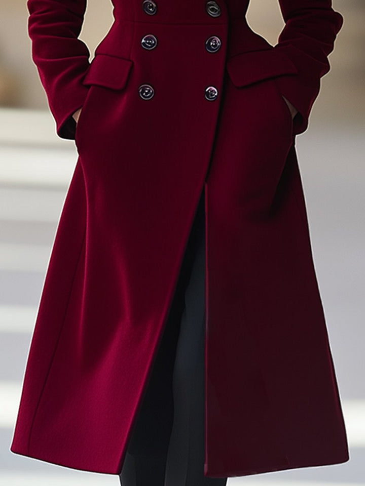 Damen Elegante lange Jacke mit Reverskragen (4)