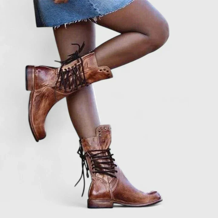 Damen elegante Lederstiefel für den Alltag (2)