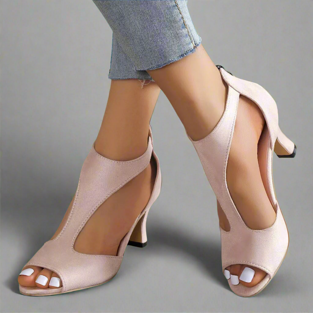 Damen Elegante Orthopädische Absatzschuhe in Rosa