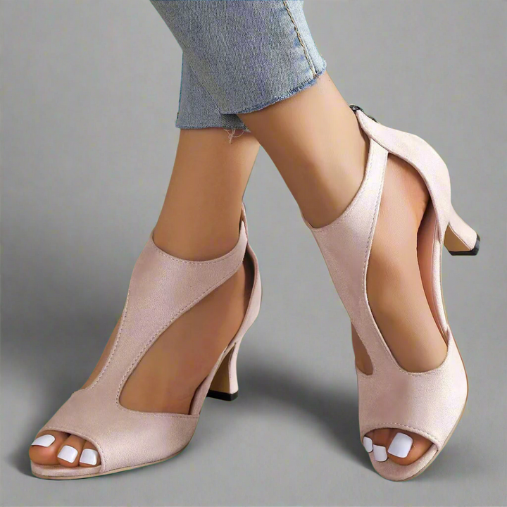 Damen Elegante Orthopädische Absatzschuhe in Rosa