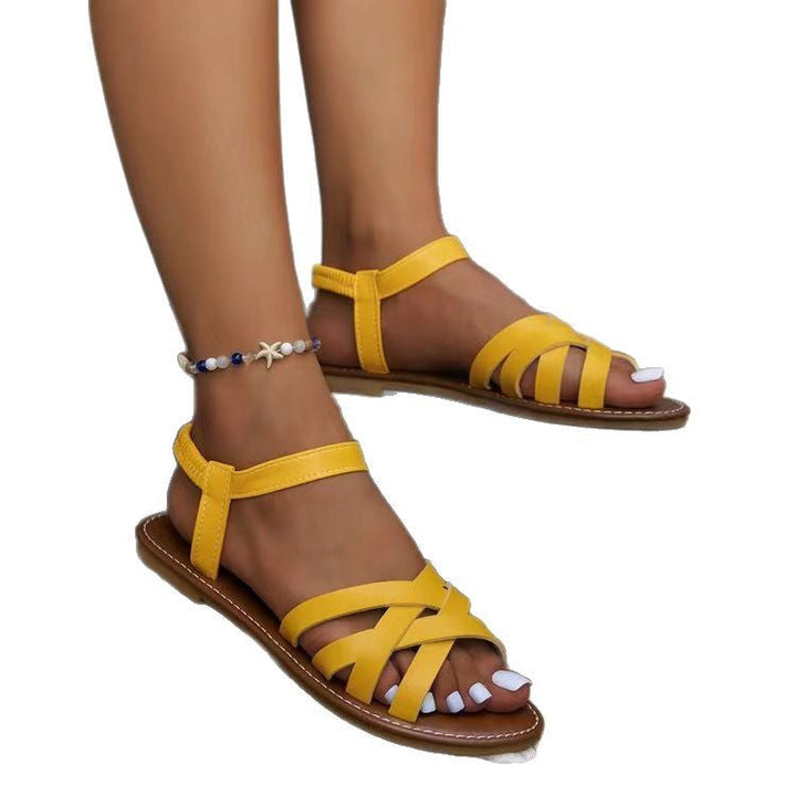 Damen elegante Sommersandalen aus Leder (6)